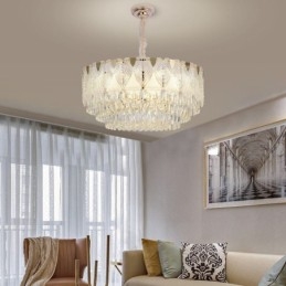 Crystal Pendel Light Lacy Runde Loftsbelysningsarmatur