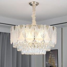 Crystal Pendel Light Lacy Runde Loftsbelysningsarmatur