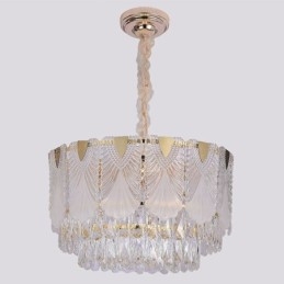 Crystal Pendel Light Lacy Runde Loftsbelysningsarmatur