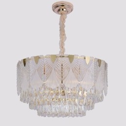 Crystal Pendel Light Lacy Runde Loftsbelysningsarmatur