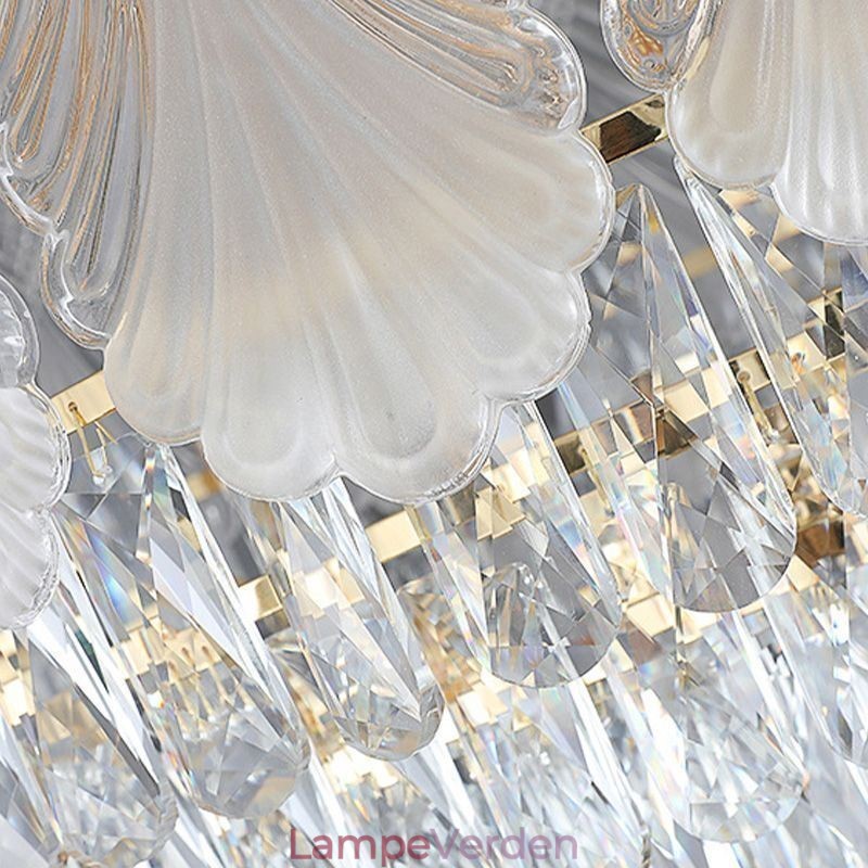 Crystal Pendel Light Lacy Runde Loftsbelysningsarmatur