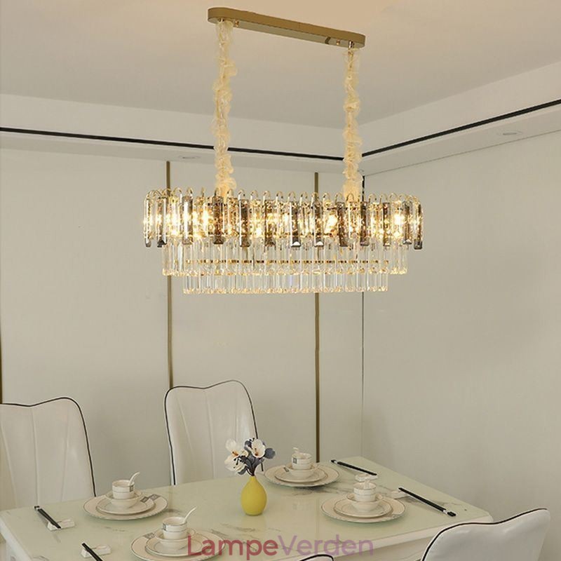 Rektangel Pendel Krystal Loftslampe