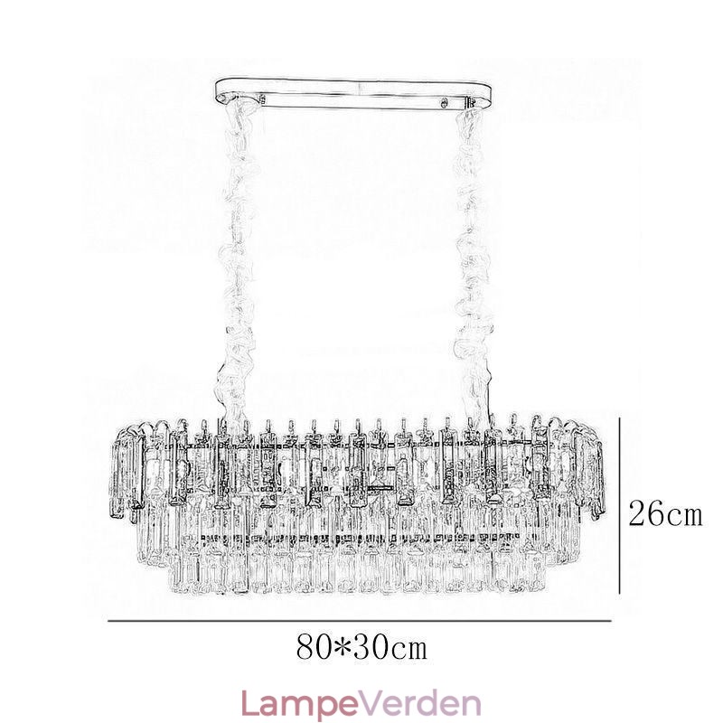 Rektangel Pendel Krystal Loftslampe