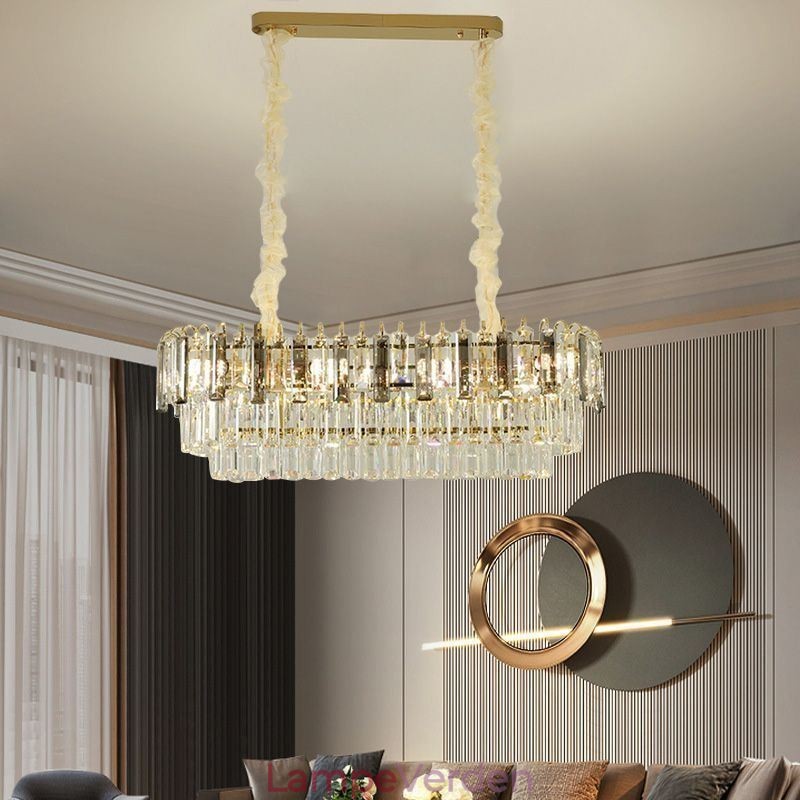 Rektangel Pendel Krystal Loftslampe