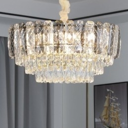 Europæisk Pendel Krystal Rund Loftslampe