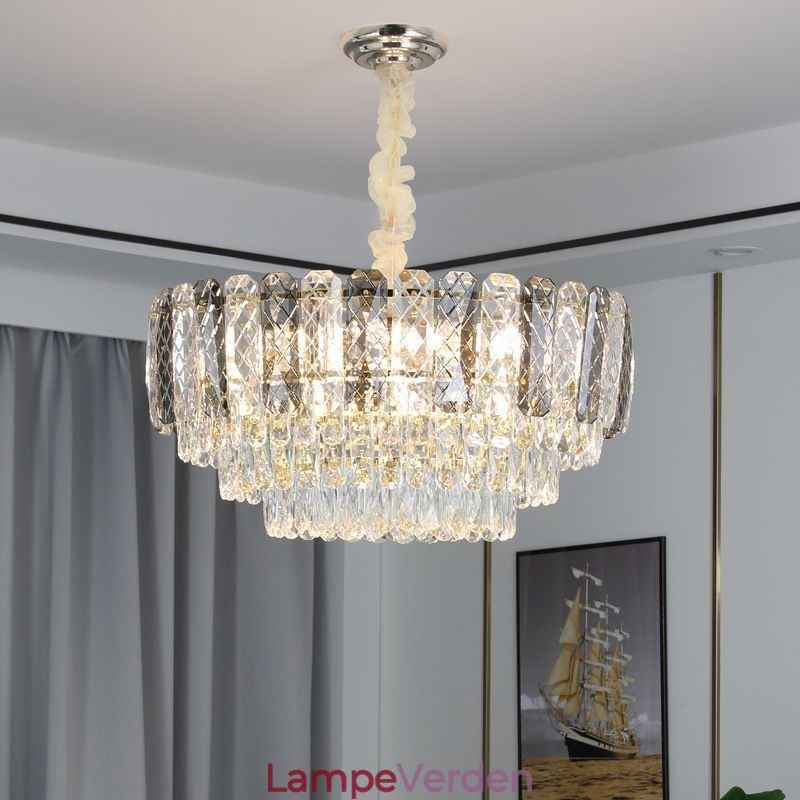 Europæisk Pendel Krystal Rund Loftslampe