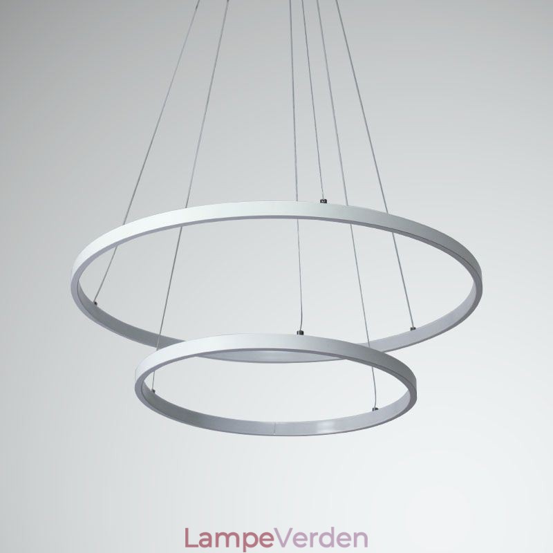 Moderne simpelt hængelys aluminium dobbelt ring hængende lys