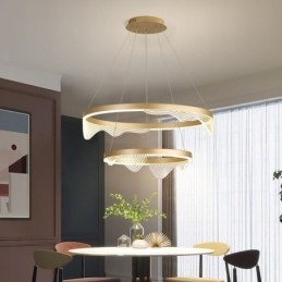Golden Wave Ripple Pendellampe Loftslys 2 Lys