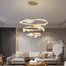 Pendel Light Golden Wave Ripple Hanging Light 3 Light