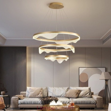 Pendel Light Golden Wave Ripple Hanging Light 3 Light Pendel Light Golden Wave Ripple Hanging Light 3 Light