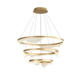 Pendel Light Golden Wave Ripple Hanging Light 3 Light