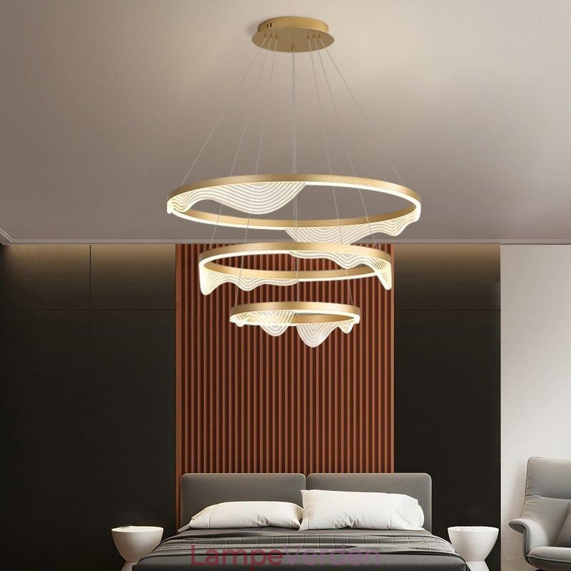 Pendel Light Golden Wave Ripple Hanging Light 3 Light