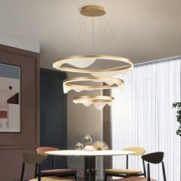 Pendel Light Golden Wave Ripple Hanging Light 3 Light