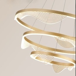 Pendel Light Golden Wave Ripple Hanging Light 3 Light