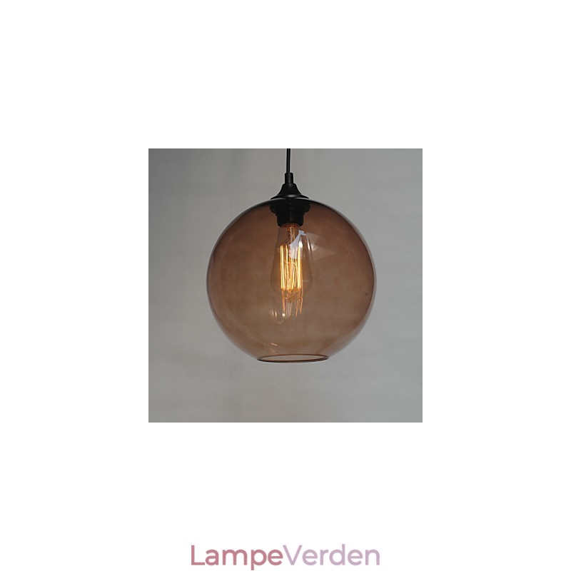 Moderne glasvedhæng i rund blå bobledesign