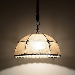 Halv rund formet 1 lamper Pendellamper Vintage stil Industri stil Gul klud & metaller Drop Light