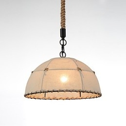 Halv rund formet 1 lamper Pendellamper Vintage stil Industri stil Gul klud & metaller Drop Light