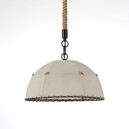 Halv rund formet 1 lamper Pendellamper Vintage stil Industri stil Gul klud & metaller Drop Light