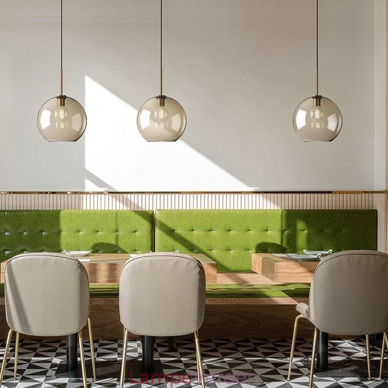 Glas Pendel Minimalistisk Cognac farve Dekorativt glas lysarmatur