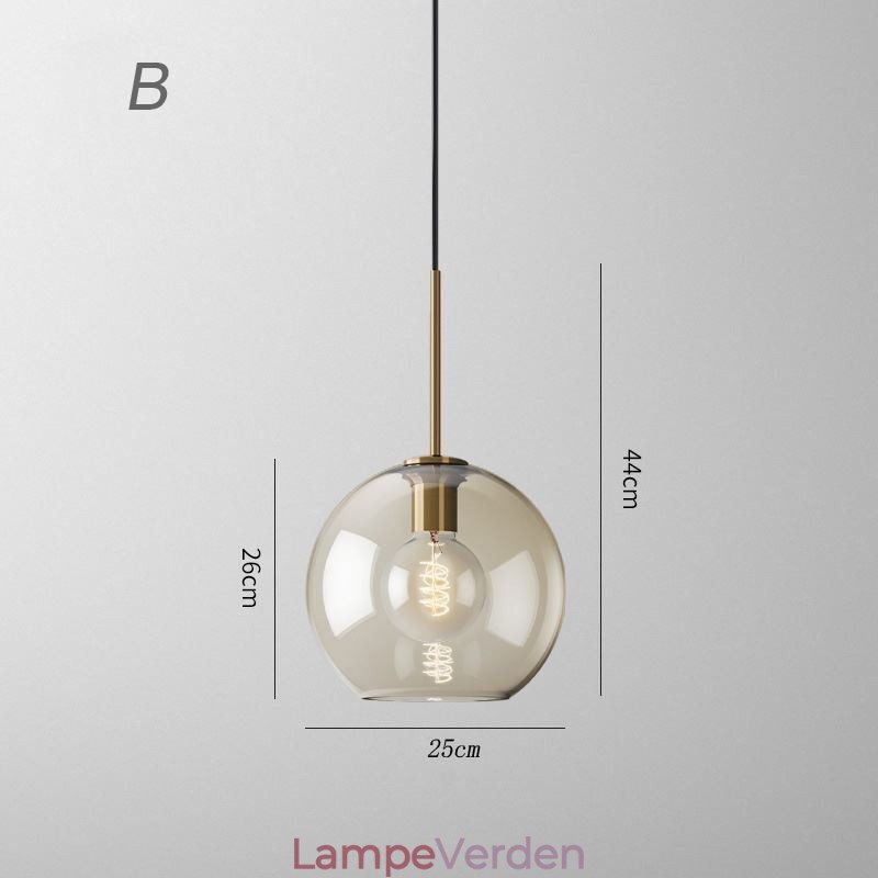 Glas Pendel Minimalistisk Cognac farve Dekorativt glas lysarmatur
