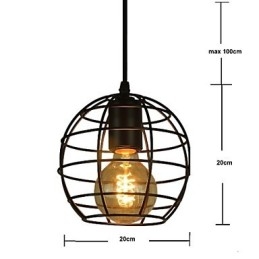 Globe Shape Europe Style Vintage lysekrone til sort pendel