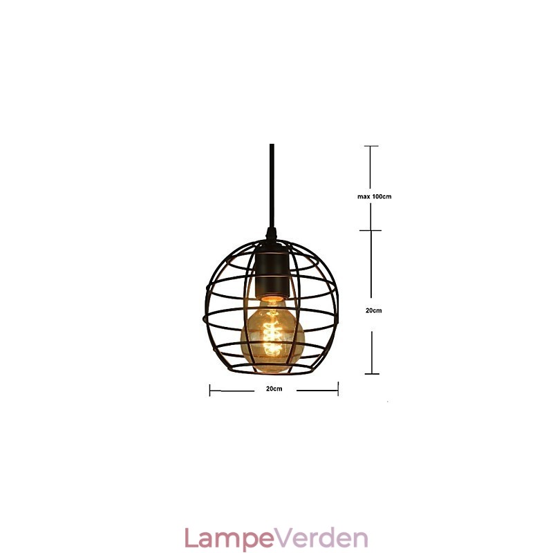 Globe Shape Europe Style Vintage lysekrone til sort pendel
