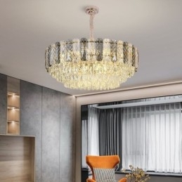 Europæisk Pendel Krystal Rund Loftslampe