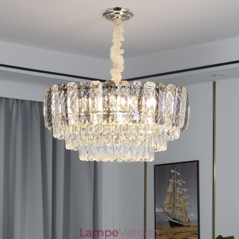 Europæisk Pendel Krystal Rund Loftslampe