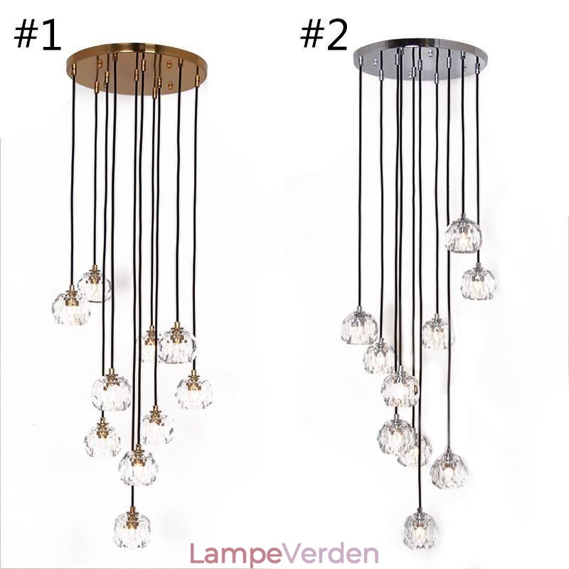 Mordern Crystal Soccer Ball Shape Loftslys hængende lys