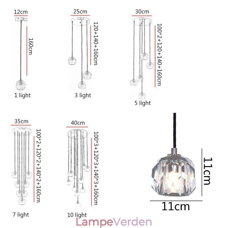 Mordern Crystal Soccer Ball Shape Loftslys hængende lys