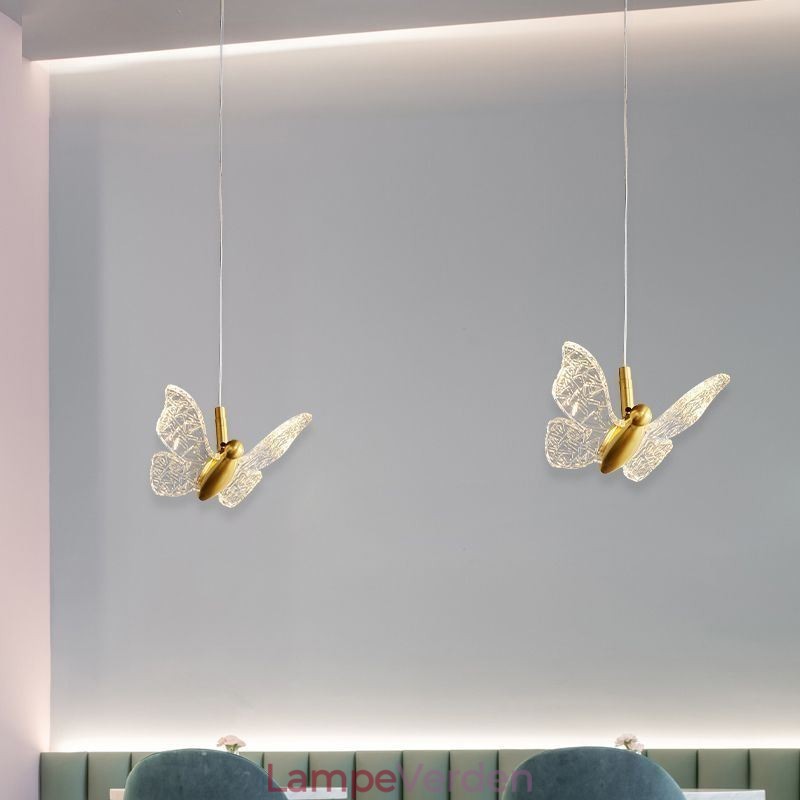Pendel akryl sommerfugl loftslampe