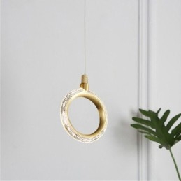 Pendel akryl ring lysarmatur med spotlight