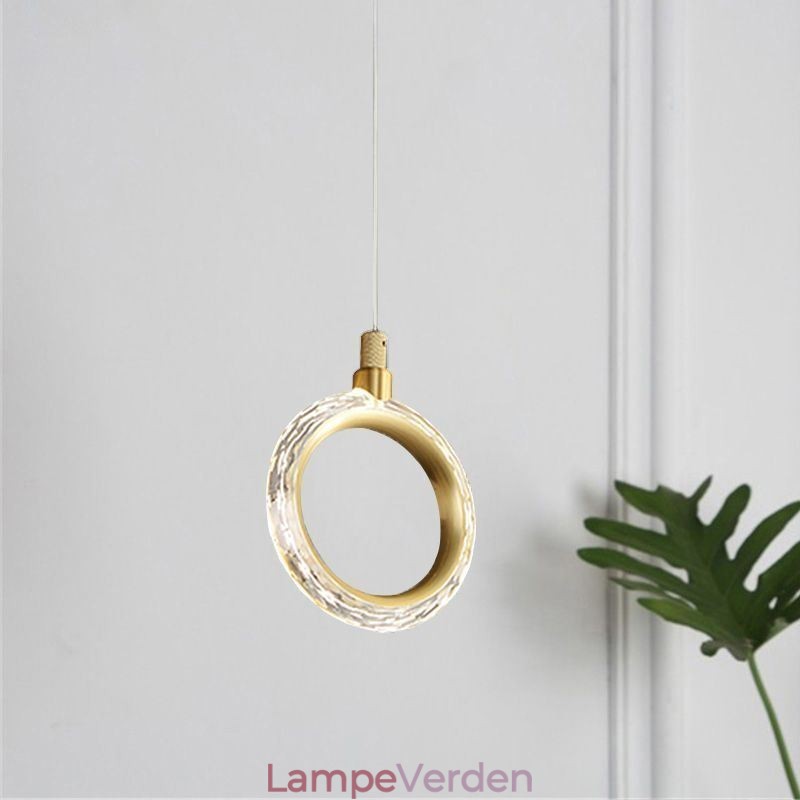 Pendel akryl ring lysarmatur med spotlight