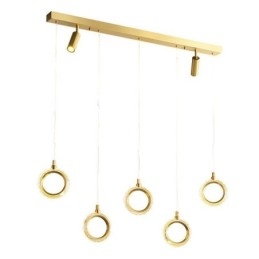 Pendel akryl ring lysarmatur med spotlight