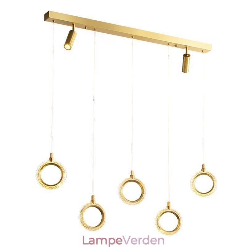 Pendel akryl ring lysarmatur med spotlight