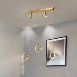 Pendel akryl ring lysarmatur med spotlight
