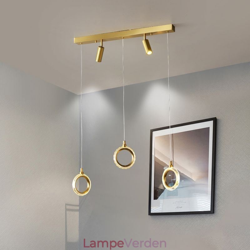 Pendel akryl ring lysarmatur med spotlight