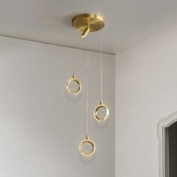 Pendel akryl ring lysarmatur med spotlight