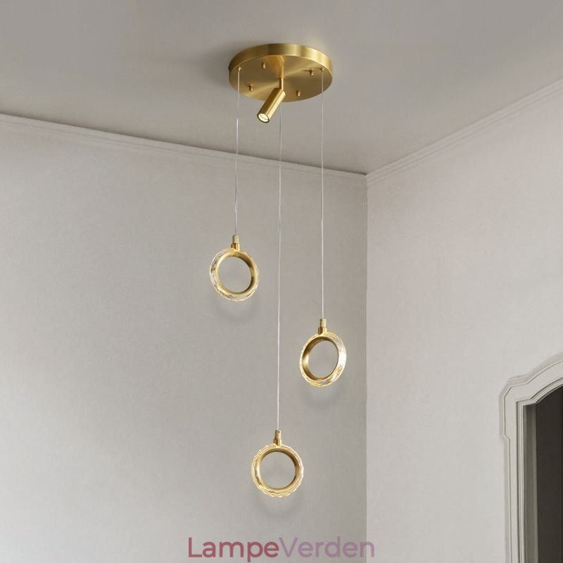 Pendel akryl ring lysarmatur med spotlight