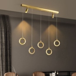 Pendel akryl ring lysarmatur med spotlight