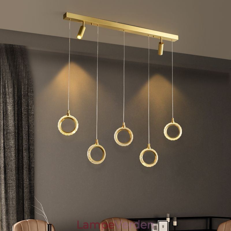 Pendel akryl ring lysarmatur med spotlight