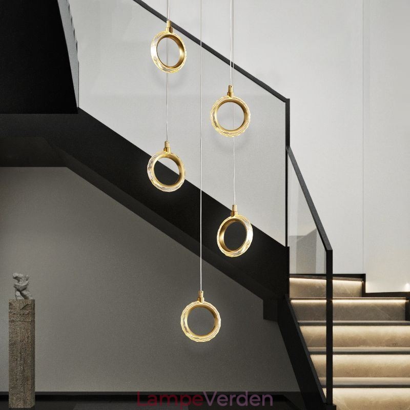 Pendel akryl ring lysarmatur med spotlight