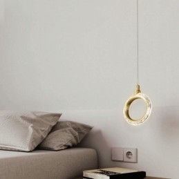 Pendel akryl ring lysarmatur med spotlight