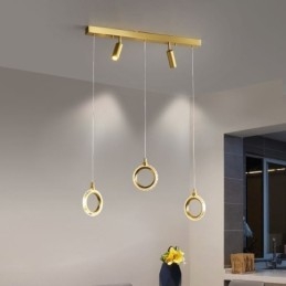 Pendel akryl ring lysarmatur med spotlight