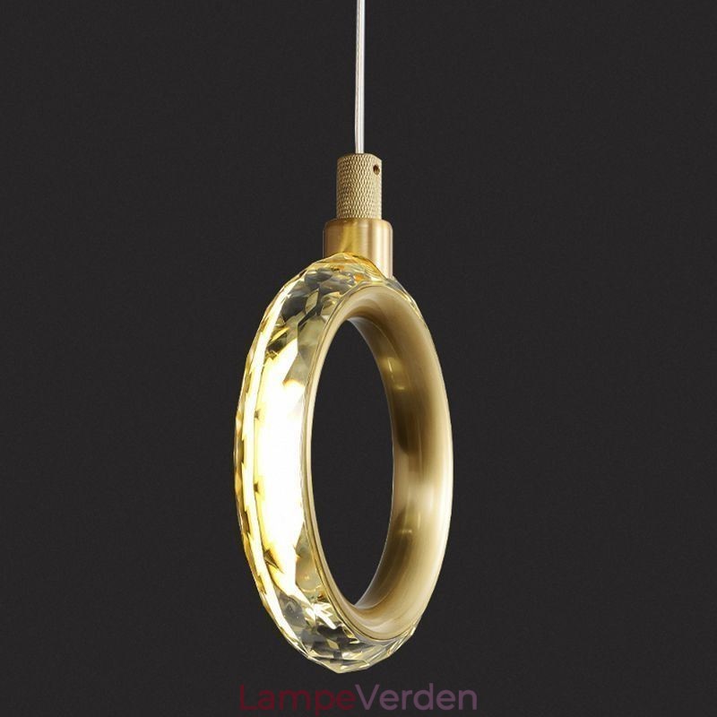Pendel akryl ring lysarmatur med spotlight