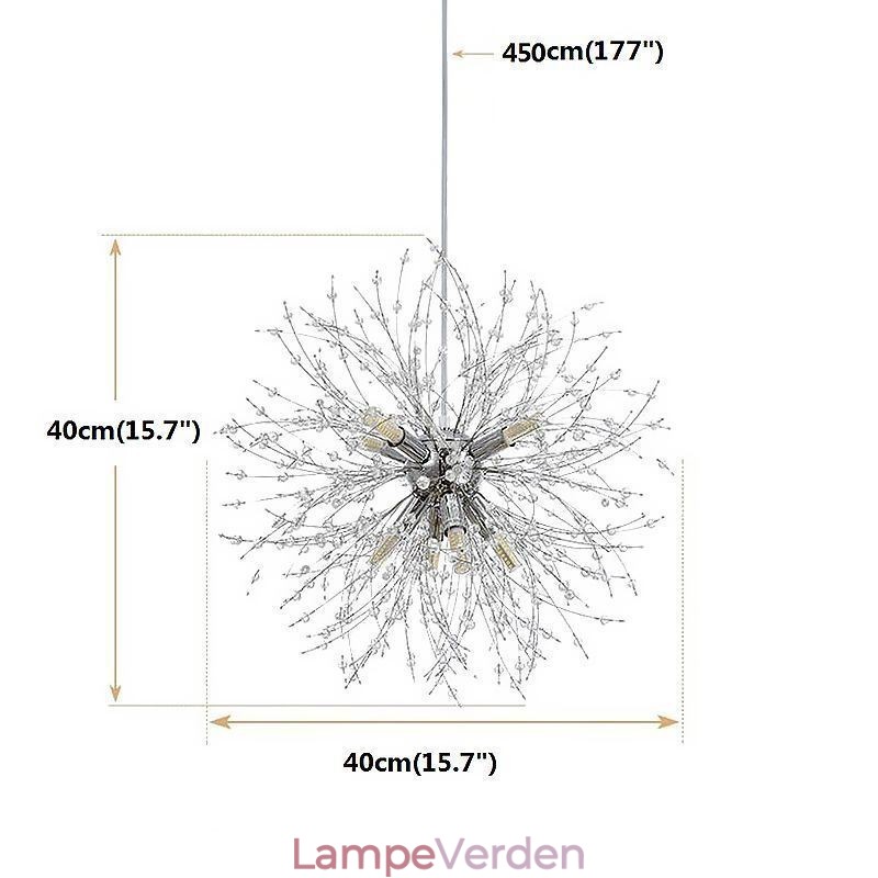 Fyrværkeri Lysekrone 8 Lys Mælkebøtte Pendel Light