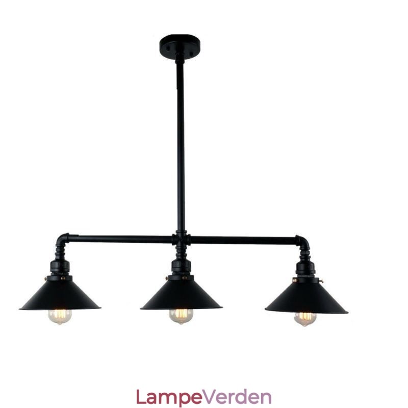 3 lys retro industriel vintage vandrør vedhæng lys lysekrone land rustik stil