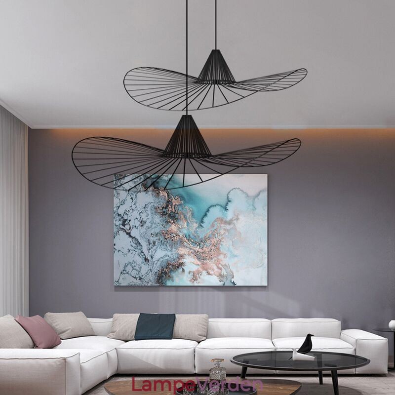 Iron Pendel Light Simple Straw Hat Lamp 1 Light