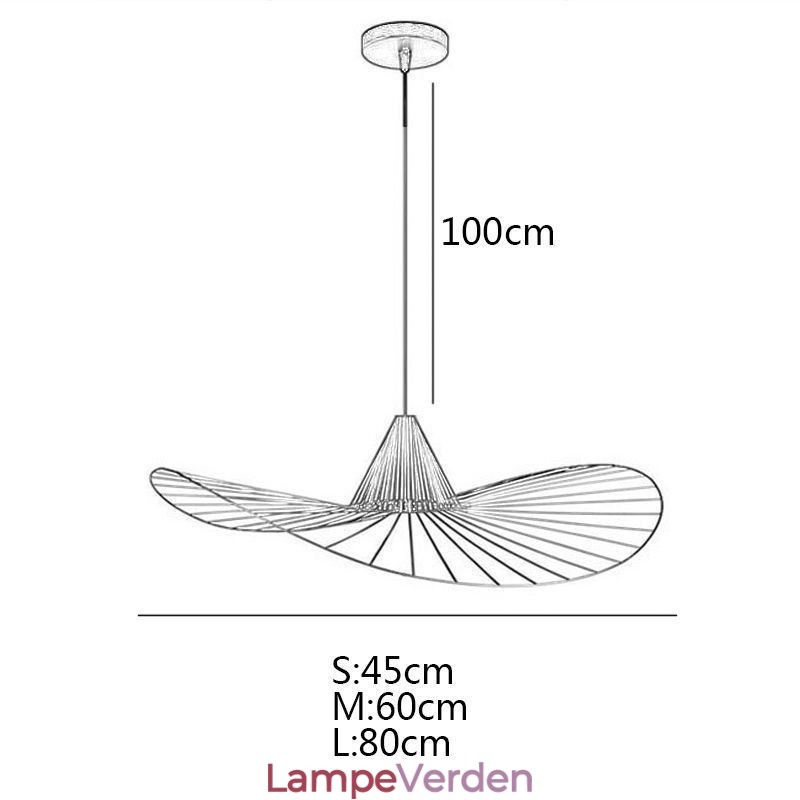 Iron Pendel Light Simple Straw Hat Lamp 1 Light