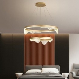 Golden Wave Ripple Pendellampe Loftslys 2 Lys